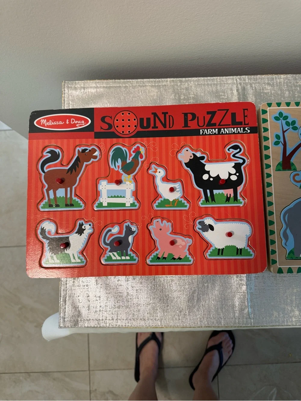 Melissa & Doug Wooden Farm Animals Peg Puzzle - Multi-Color